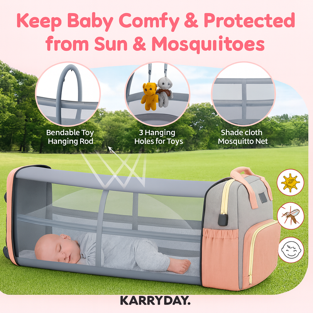 2 in 1 backpack & baby bed