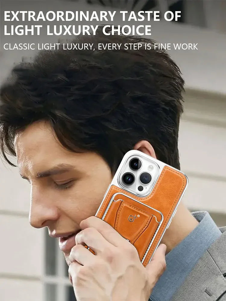 Leather Case with Wallet Stand For iPhone