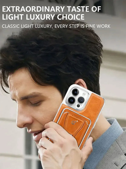 Leather Case with Wallet Stand For iPhone